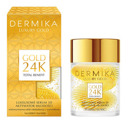 Dermika Luxury Gold 24K Total Benefit luksusowe serum 3D aktywator młodości 60g