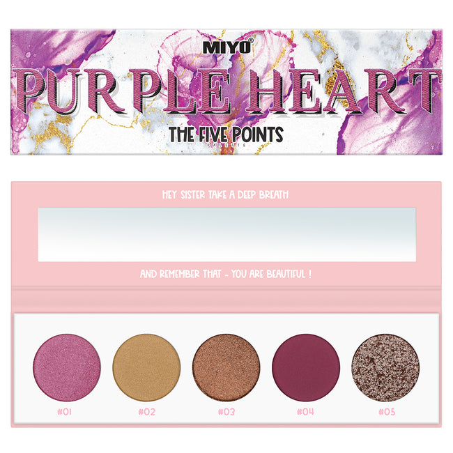 MIYO The Five Points Palette paleta cieni do powiek Purple Heart 6.5g