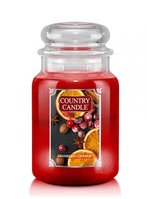 Country Candle Duża świeca zapachowa z dwoma knotami Cranberry Orange 680g