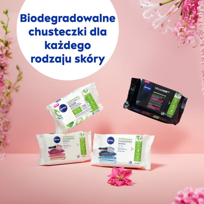 Nivea Biodegradable Cleansing Wipes biodegradowalne łagodzące chusteczki do demakijażu 25szt