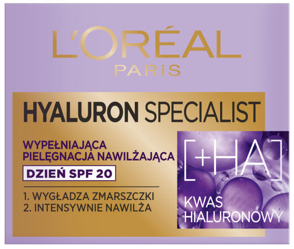 L'Oreal Paris Hyaluron Specialist krem na dzień SPF20 wypełniająca pielęgnacja nawilżająca 50ml