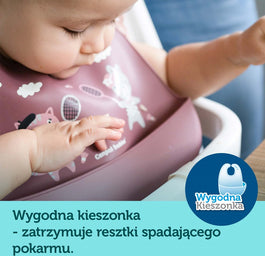 Canpol Babies Śliniak silikonowy z kieszonką Bonjour Paris Beżowy