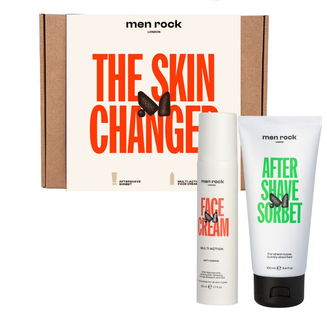 MenRock The Skin Changer zestaw wielozadaniowy krem do twarzy 50ml + sorbet po goleniu 100ml