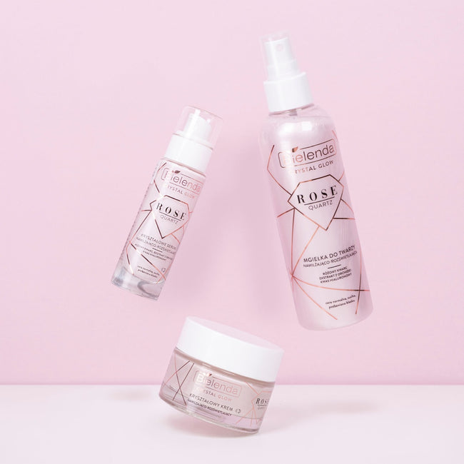 Bielenda Crystal Glow Rose Quartz mgiełka do twarzy nawilżająco-rozświetlająca 200ml