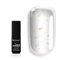 Silcare Flexy She's Gold Top Coat preparat nawierzchniowy z drobinkami w kolorze złota 4.5g