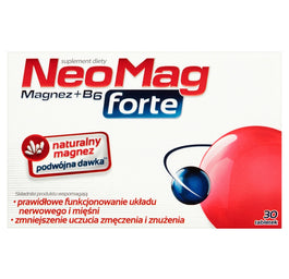 NeoMag Forte suplement diety wspomagający prawidłowe funkcjonowanie układu nerwowego i mięśni 30 tabletek