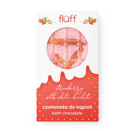 Fluff Bath Chocolate czekolada do kąpieli Strawberry & White Chocolate 200g