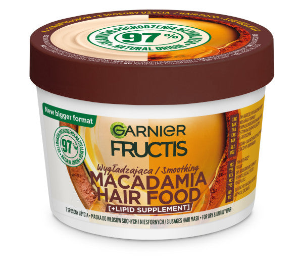 Garnier Fructis Macadamia Hair Food wygładzająca maska do włosów suchych i niesfornych 400ml