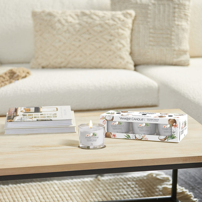 Yankee Candle Coconut Beach zestaw mini świec zapachowych 3x37g