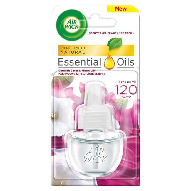 Air Wick Essential Oils wkład do elektrycznego odświeżacza Księżycowa Lilia Otulona Satyną 19ml