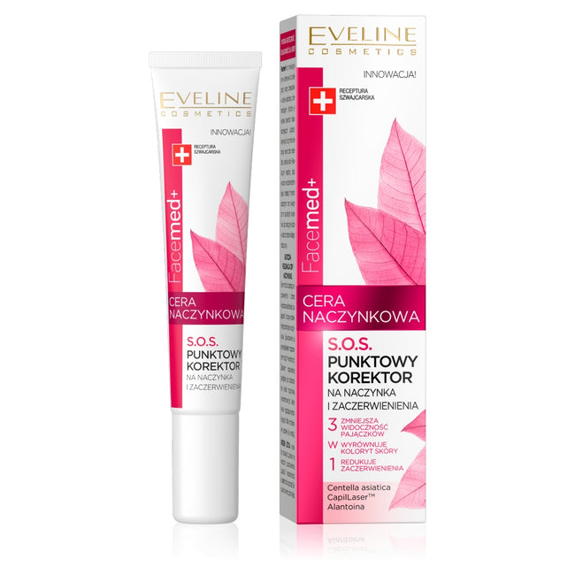 Eveline Cosmetics Facemed+ S.O.S punktowy korektor na naczynka i zaczerwienienia 20ml