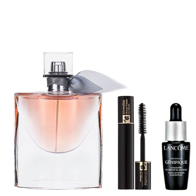 Lancome La Vie Est Belle zestaw woda perfumowana spray 30ml + Advanced Genifique Youth Activating Concentrate serum do twarzy 10ml + Mascara Volume Hypnose tusz do rzęs 01 Noir 2ml