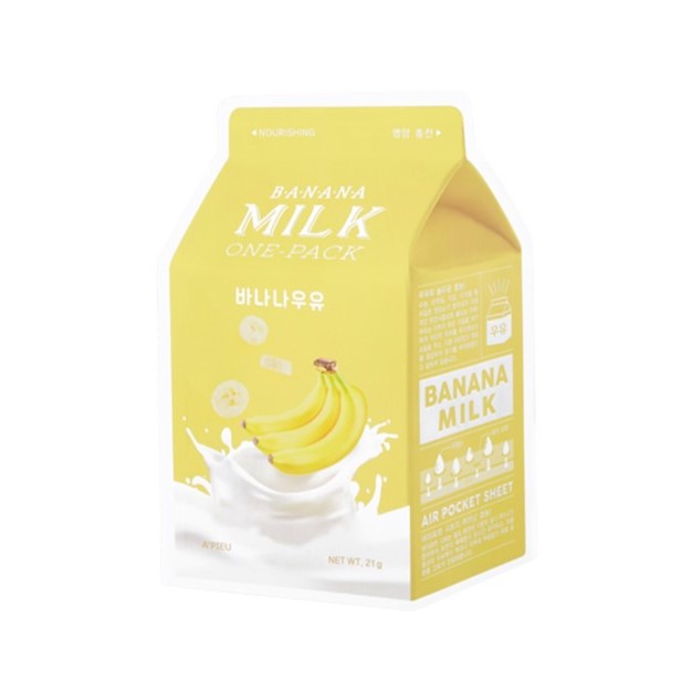 A'Pieu Banana Milk One-Pack rozświetlająco-odżywcza maseczka w płachcie Banan 20g