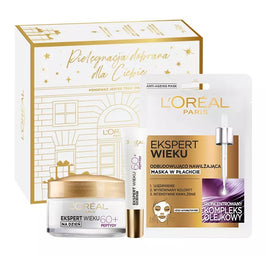 L'Oreal Paris Ekspert Wieku 60+ zestaw odbudowujący krem na dzień 50ml + odbudowująco-nawilżająca maska w płachcie 30g + odbudowujący krem pod oczy 15ml