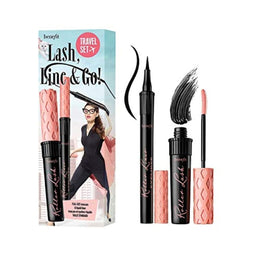 Benefit Lash Line & Go Travel Set zestaw podkręcająco-liftingujący tusz do rzęs Black 8.5g + matowy eyeliner w pisaku Black 1ml