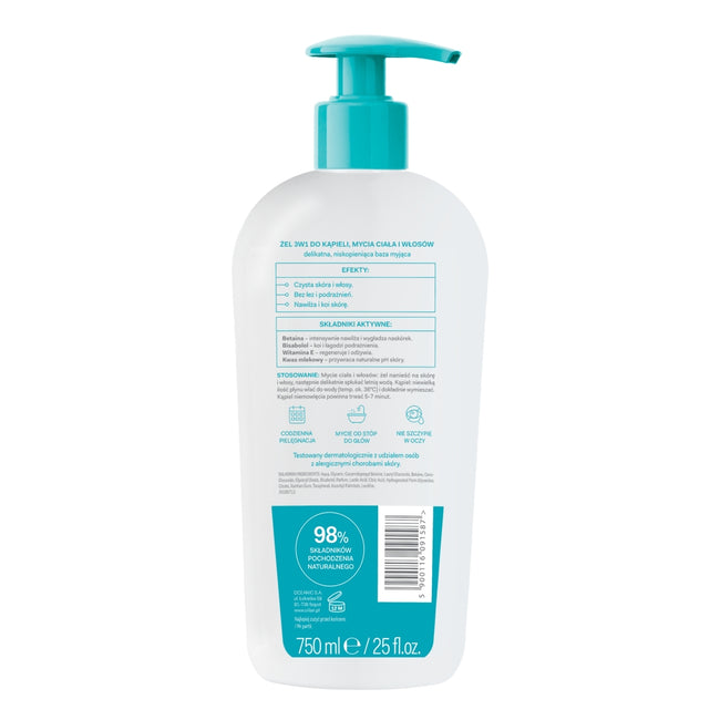 Oillan Baby żel 3w1 do kąpieli mycia ciała i włosów 750ml