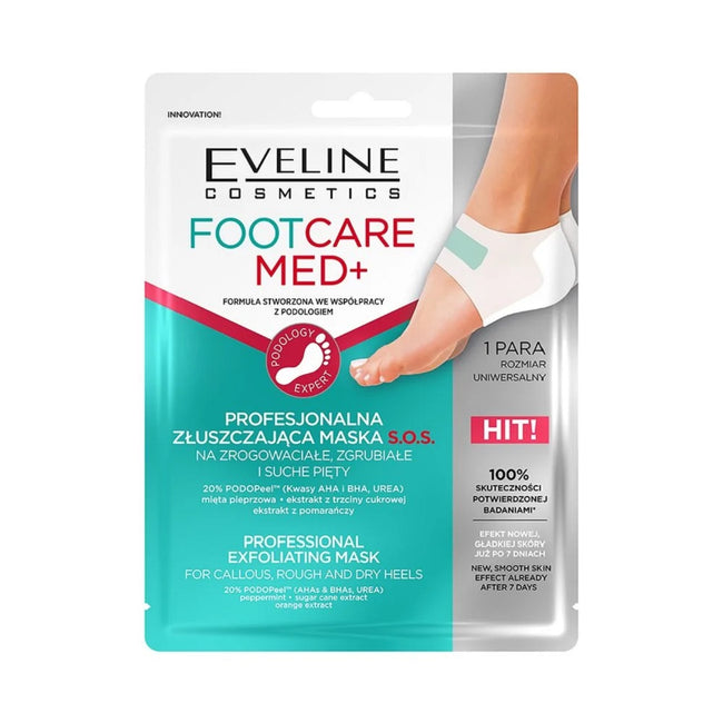 Eveline Cosmetics Foot Care Med+ profesjonalna złuszczająca maska do pięt 1 para