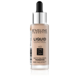 Eveline Cosmetics Liquid Control HD Long Lasting Formula 24H podkład do twarzy z dropperem 030 Sand Beige 32ml