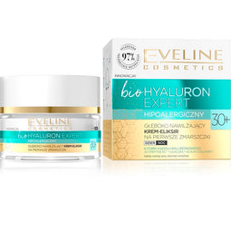 Eveline Cosmetics Bio Hyaluron Expert 30+ głęboko nawilżający krem-eliksir na pierwsze zmarszczki na dzień i noc 50ml