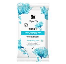 AA Fresh delikatne chusteczki do higieny intymnej skuteczne odświeżenie i nawilżenie 15szt