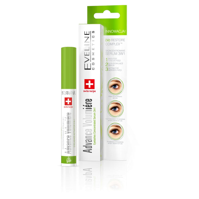 Eveline Cosmetics Advance Volumiere 3w1 skoncentrowane serum do rzęs 10ml