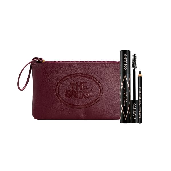 Collistar Zestaw Impeccabile Mascara tusz do rzęs Black 11ml + Matita Kajal kredka do oczu Black 0.8g + The Bridge burgundowa kosmetyczka