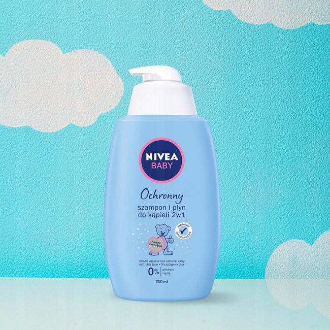 Nivea Baby ochronny szampon i płyn do kąpieli dla dzieci 2w1 750ml