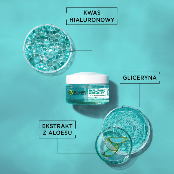 Garnier Hyaluronic Aloe Jelly lekki żel nawilżający do skóry normalnej i mieszanej 50ml