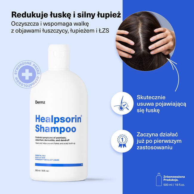 Dermz Healpsorin szampon na łuszczycę i ŁZS 500ml