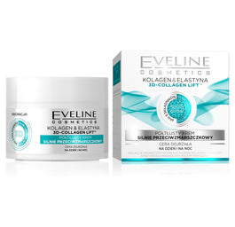 Eveline Cosmetics Kolagen & Elastyna półtłusty krem silnie przeciwzmarszczkowy dzień/noc 50ml