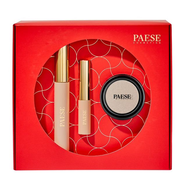 Paese Eyegasm Set zestaw tusz do rzęs z odżywką 8ml + płynny eyeliner z odżywką 4ml + perłowy cień do powiek 09 2g