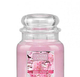 Country Candle Średnia świeca zapachowa z dwoma knotami Cherry Blossom 453g
