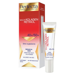 Perfecta Multi-Kolagen Retinol 40+/50+ Silne Wygładzenie Redukcja Cieni krem pod oczy i na powieki na dzień i na noc 15ml