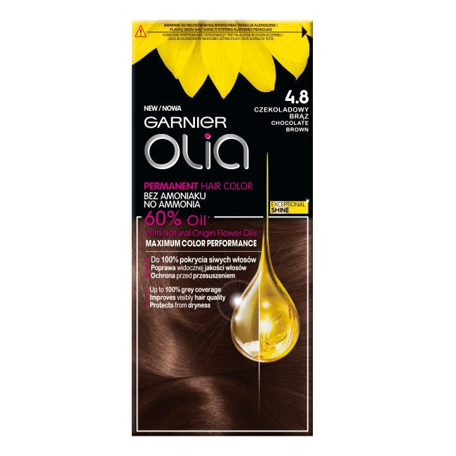 Garnier Olia farba do włosów 4.8 Czekoladowy Brąz