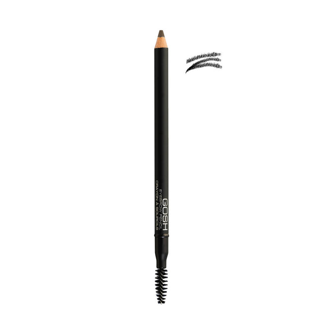 Gosh Eyebrow Pencil kredka do brwi ze szczoteczką 02 Soft Black 1.2g