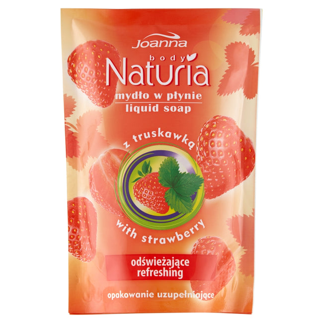 Joanna Naturia Body mydło w płynie opakowanie uzupełniające z truskawką 300ml