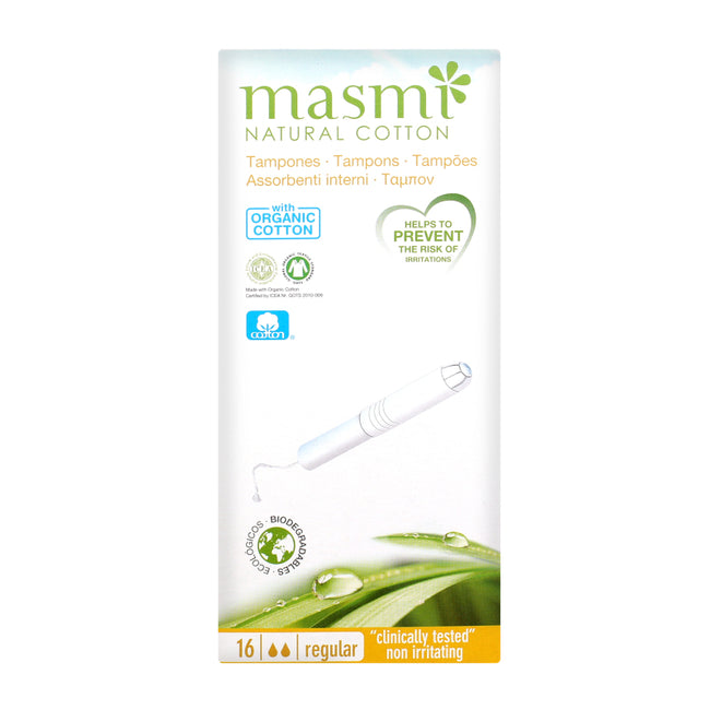 Masmi Tampons tampony z aplikatorem z bawełny organicznej Regular 16szt