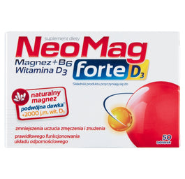 NeoMag Forte D3 suplement diety wspomagający prawidłowe funkcjonowanie układu odpornościowego 50 tabletek