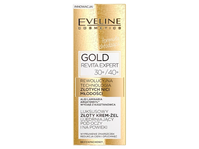Eveline Cosmetics Gold Revita Expert luksusowy złoty krem-żel ujędrniający pod oczy i na powieki 30+/40+ 15ml