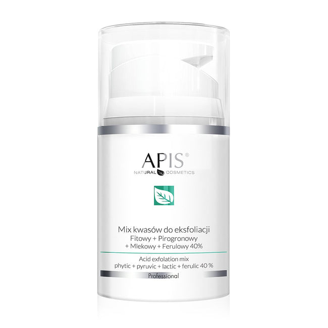 APIS Exfoliation Acid mix kwasów do eksfoliacji Fitowy + Pirogronowy + Mlekowy + Ferulowy 40% 50ml