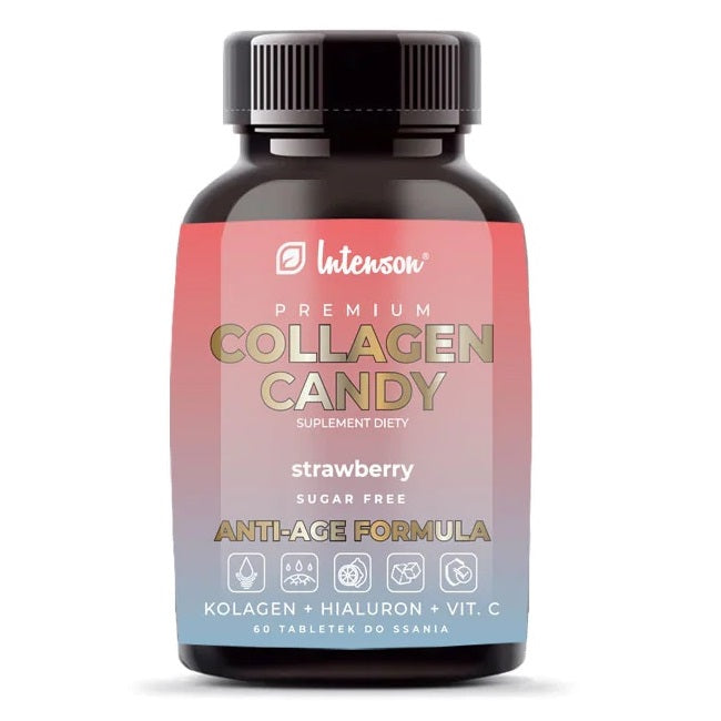 Intenson Collagen Candy suplement diety o smaku truskawkowym 60 tabletek do ssania