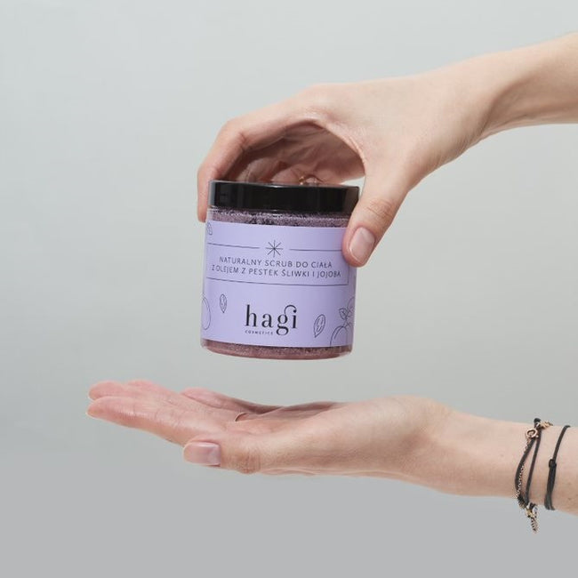 Hagi Naturalny scrub do ciała z olejem z pestek śliwki i jojoba 300g