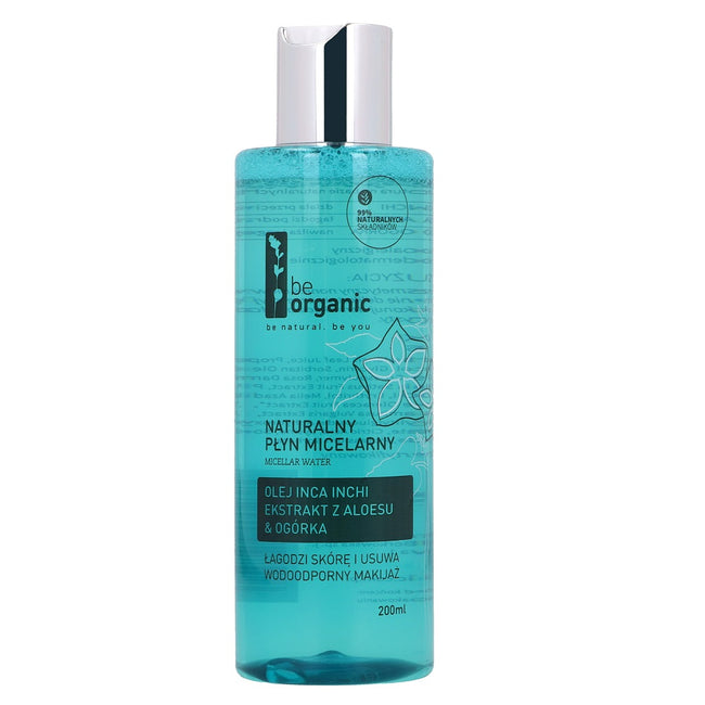 Be Organic Micellar Water naturalny płyn micelarny Olej Inca Inchi & Ekstrakt z Aloesu i Ogórka 200ml