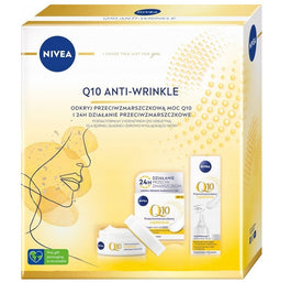 Nivea Q10 Anti-Wrinkle zestaw przeciwzmarszczkowy nawilżający krem na dzień 50ml + przeciwzmarszczkowy krem pod oczy 15ml