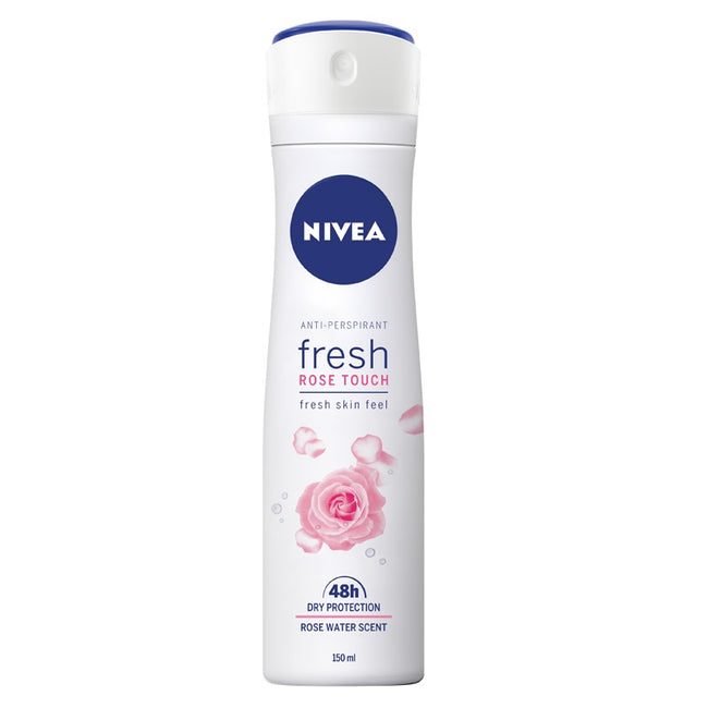 Nivea Care & Roses zestaw Fresh Rose Touch antyperspirant spray 150ml + Rose & Almond Oil żel pod prysznic 250ml + wygładzające mleczko do ciała 250ml