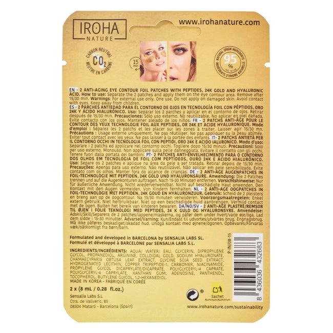 IROHA nature Gold Anti-Age Patches ujędrniające płatki pod oczy z 24k złotem i kwasem hialuronowym 2szt.