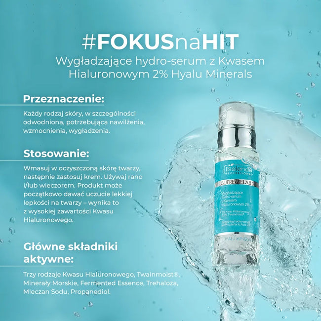 Bielenda Professional SupremeLab Hyalu Minerals wygładzające hydro-serum z kwasem hialuronowym 2% 30ml
