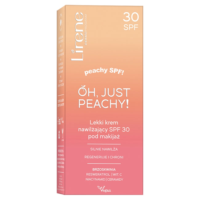 Lirene Oh Just Peachy! lekki krem nawilżający SPF30 pod makijaż 50ml