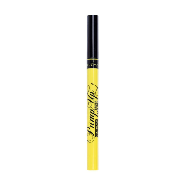 Lovely Pump Up Brush Eyeliner ultra czarny eyeliner z precyzyjnym pędzelkiem Deep Black