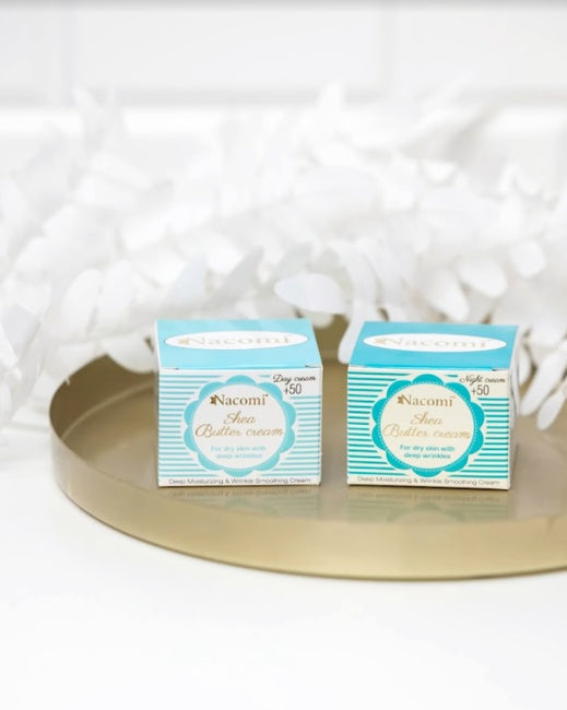 Nacomi Shea Butter Cream krem do twarzy z witaminą E i kwasem hialuronowym 50+ na dzień 50ml
